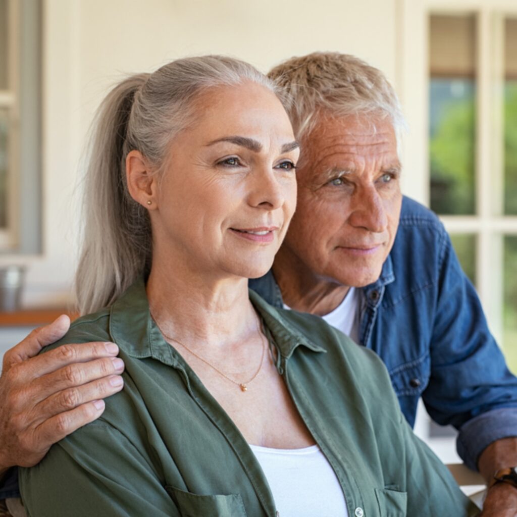 Couple looking to their future home