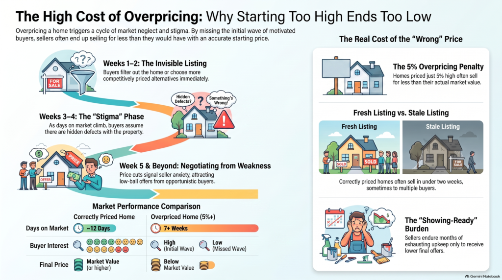 The high cost of overprice on a contingent sale
